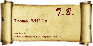 Thoma Béla névjegykártya